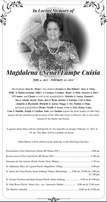 Magdalena (Nena) Lampe Cuisia